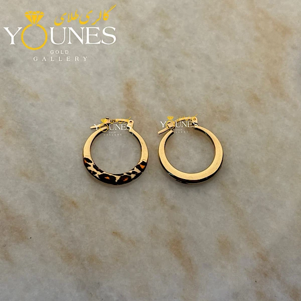 گوشواره طلا حلقه ای پلنگی